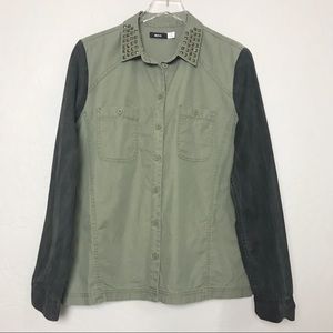 Urban Outfitters BDG Green Stud Shirt Jacket Sz L